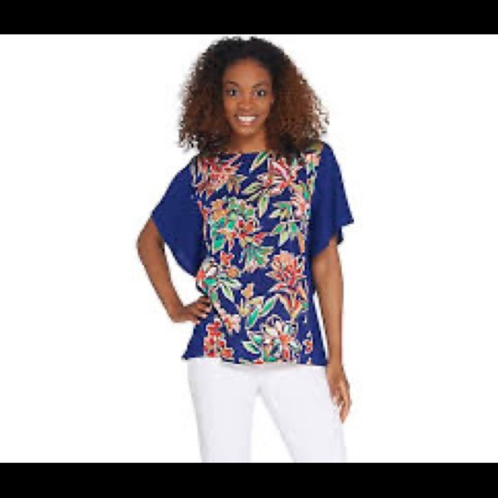 Bob Mackie Wearable art short sleeve top